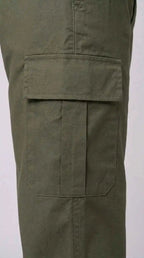 Olive Green Loose Fit Cargo Trouser for Men in Pakistan | AT7X