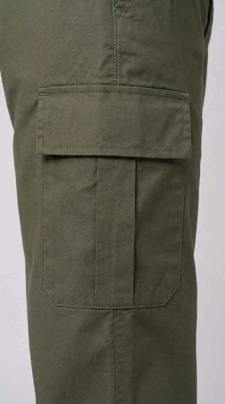 Olive Green Loose Fit Cargo Trouser for Men in Pakistan | AT7X