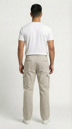 Beige Loose Fit Cargo Pants for Men in Pakistan | AT7X