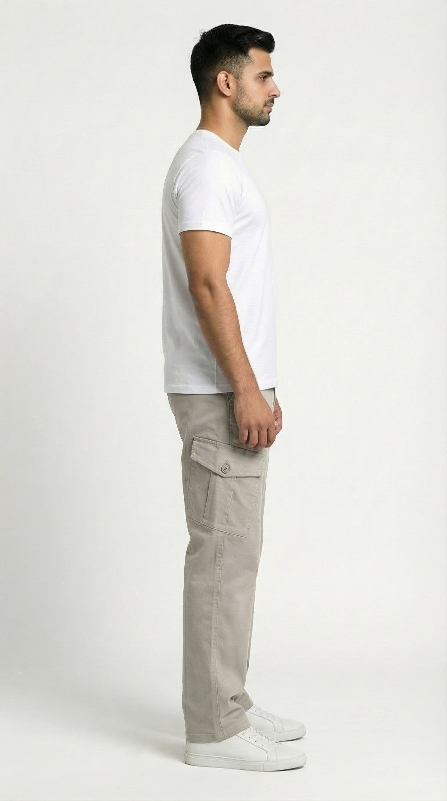 Beige Loose Fit Cargo Pants for Men in Pakistan | AT7X