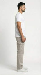 Beige Loose Fit Cargo Pants for Men in Pakistan | AT7X