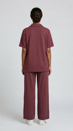 AT7X Berry Mauve sleepwear co-ord set, back view