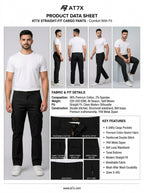 Black Straight Fit Cargo Pants for Men in Pakistan | AT7X