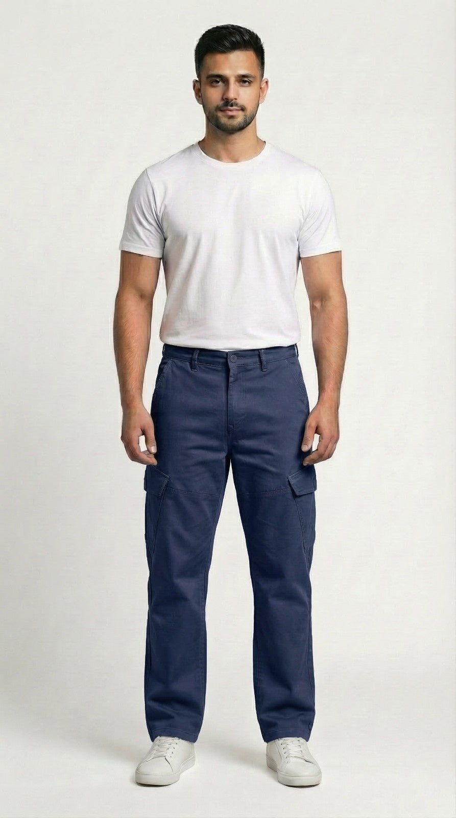 Blue Loose Fit Cargo Pants for Men in Pakistan | AT7X