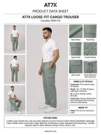 Light Green Loose Fit Cargo Trouser for Men in Pakistan | AT7X