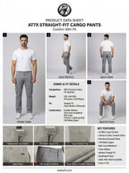 Light Grey Straight Fit Cargo Pants for Men in Pakistan | AT7X