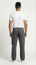 Grey Loose Fit Cargo Pants for Men in Pakistan | AT7X