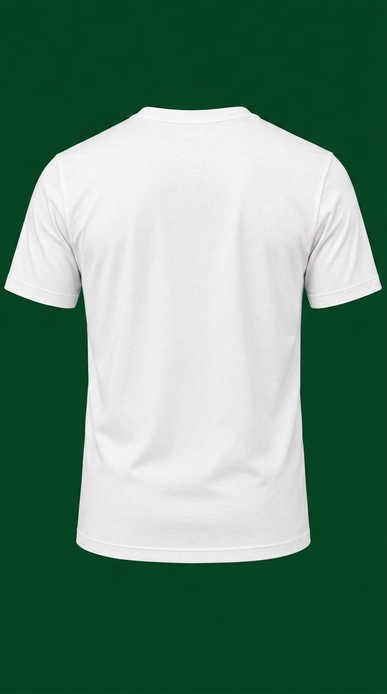 White Round Neck T-Shirt for Men in Pakistan | AT7X