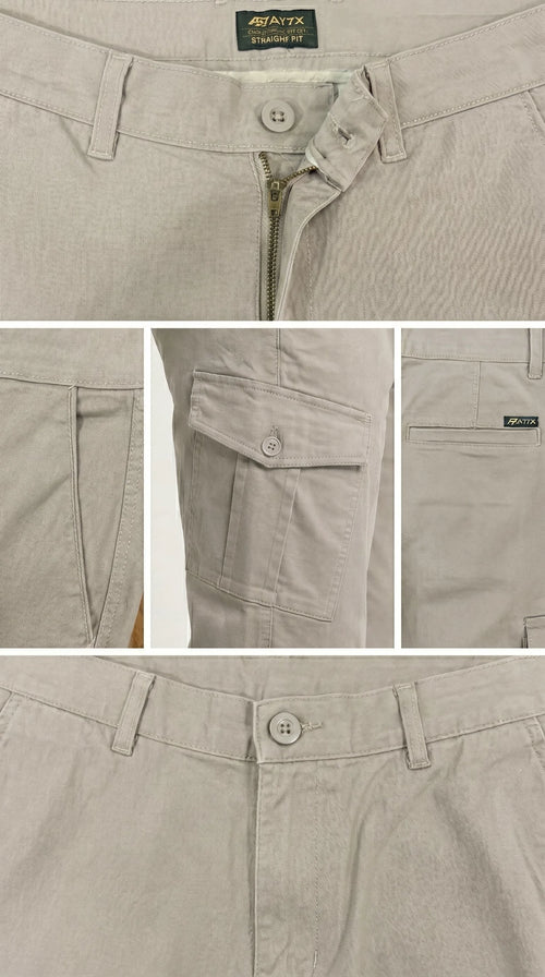 Beige Loose Fit Cargo Pants for Men in Pakistan | AT7X