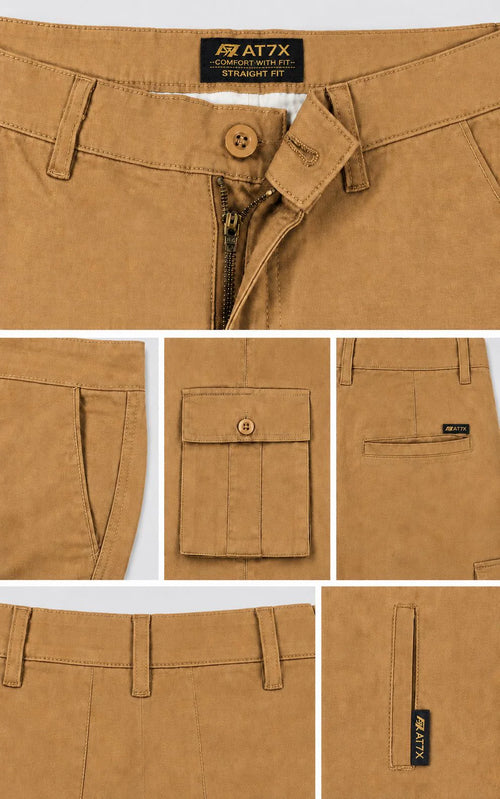 Camel Straight Fit Cargo Pants for Men in Pakistan | AT7X