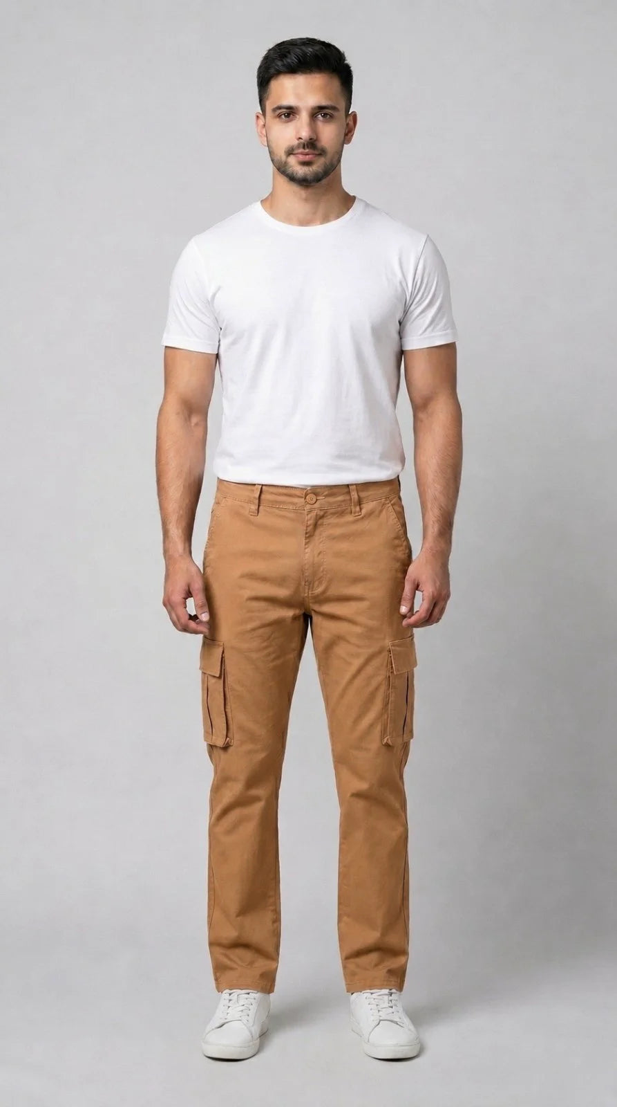 Camel Straight Fit Cargo Pants for Men in Pakistan | AT7X