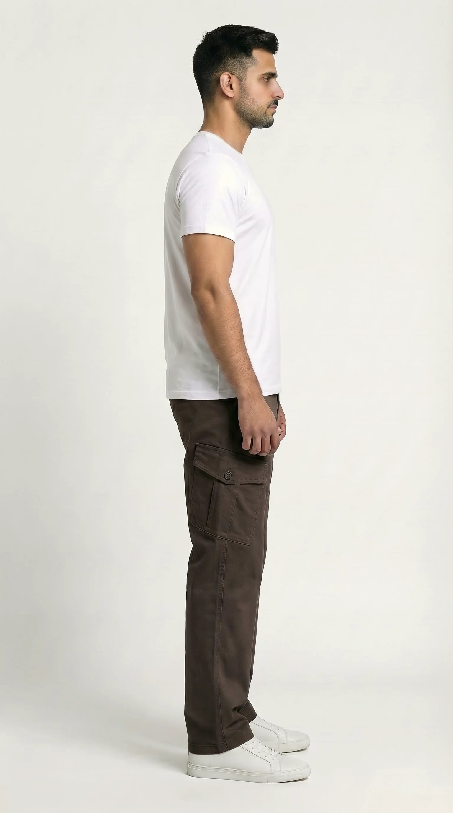 Chocolate Brown Loose Fit Cargo Pants for Men in Pakistan | AT7X