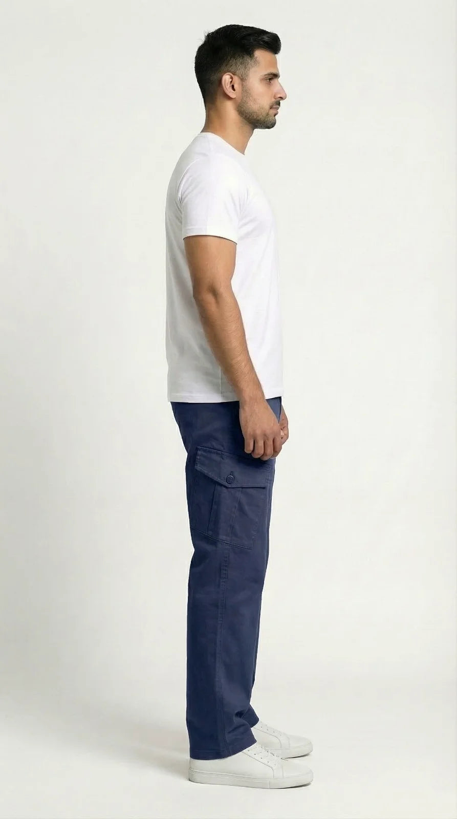 Navy Blue Loose Fit Cargo Pants for Men in Pakistan | AT7X