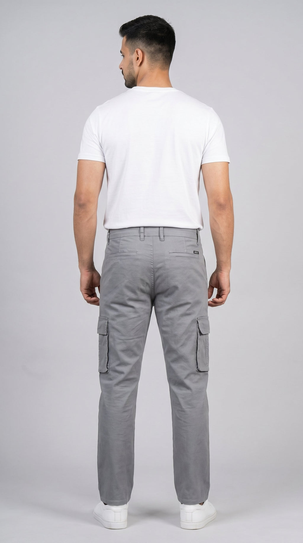 Light Grey Straight Fit Cargo Pants for Men in Pakistan | AT7X