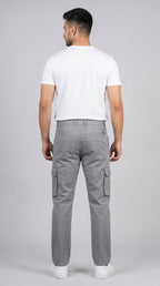 Light Grey Straight Fit Cargo Pants for Men in Pakistan | AT7X