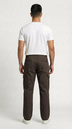 Choclate Brown Loose Fit Cargo Pants for Men in Pakistan | AT7X
