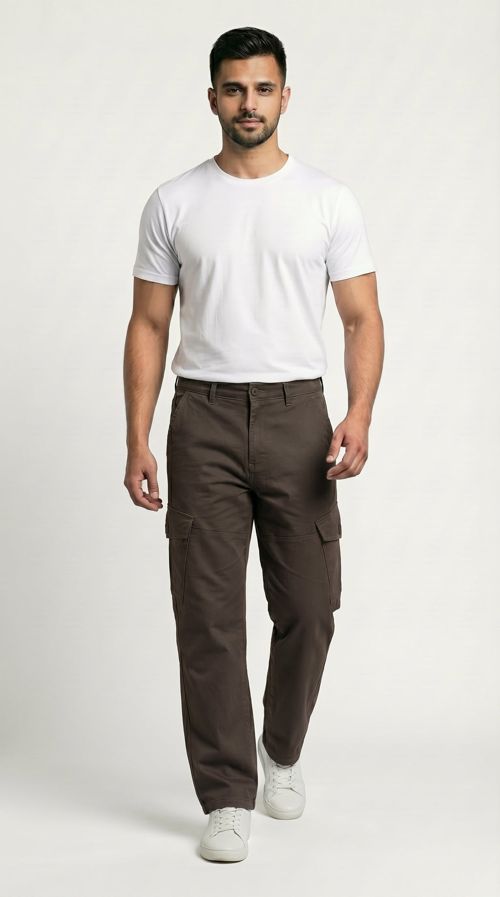 Choclate Brown Loose Fit Cargo Pants for Men in Pakistan | AT7X
