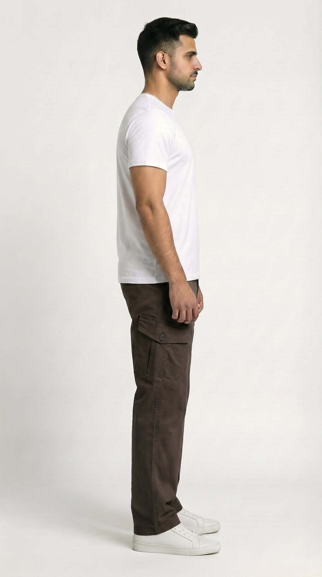 Choclate Brown Loose Fit Cargo Pants for Men in Pakistan | AT7X