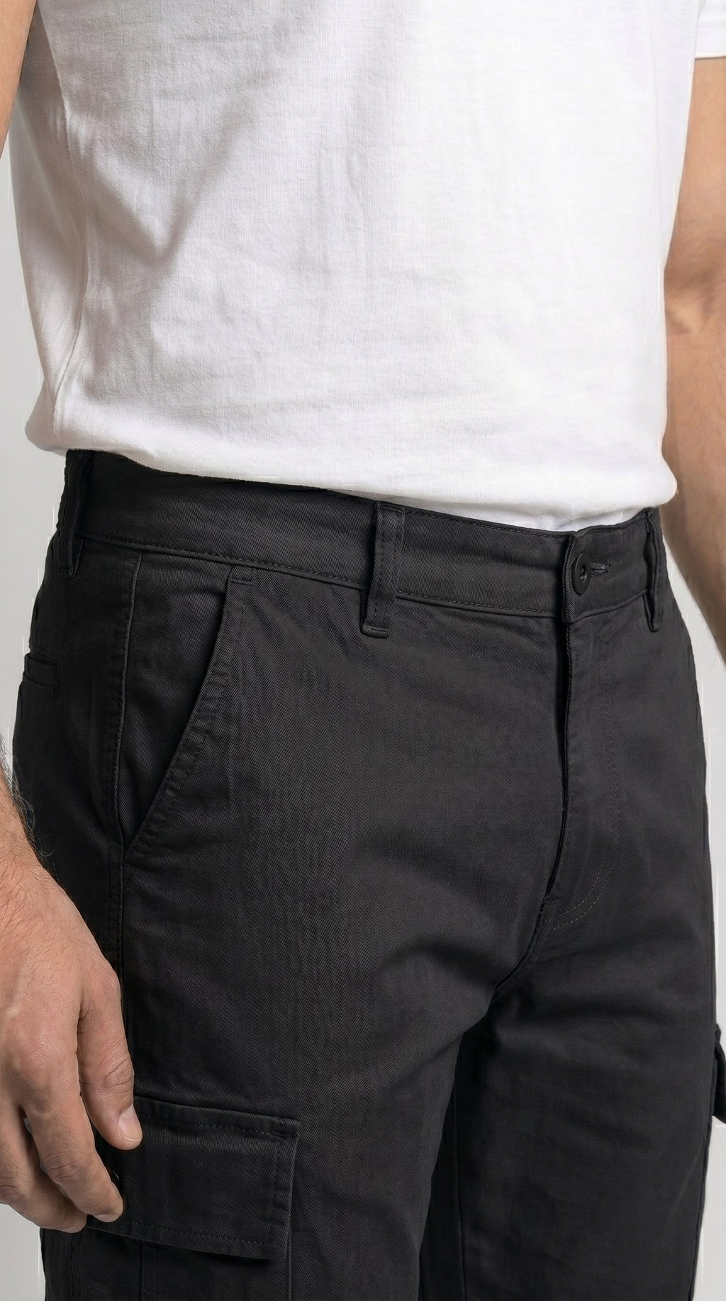 Black Straight Fit Cargo Pants for Men in Pakistan | AT7X