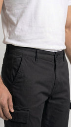 Black Straight Fit Cargo Pants for Men in Pakistan | AT7X