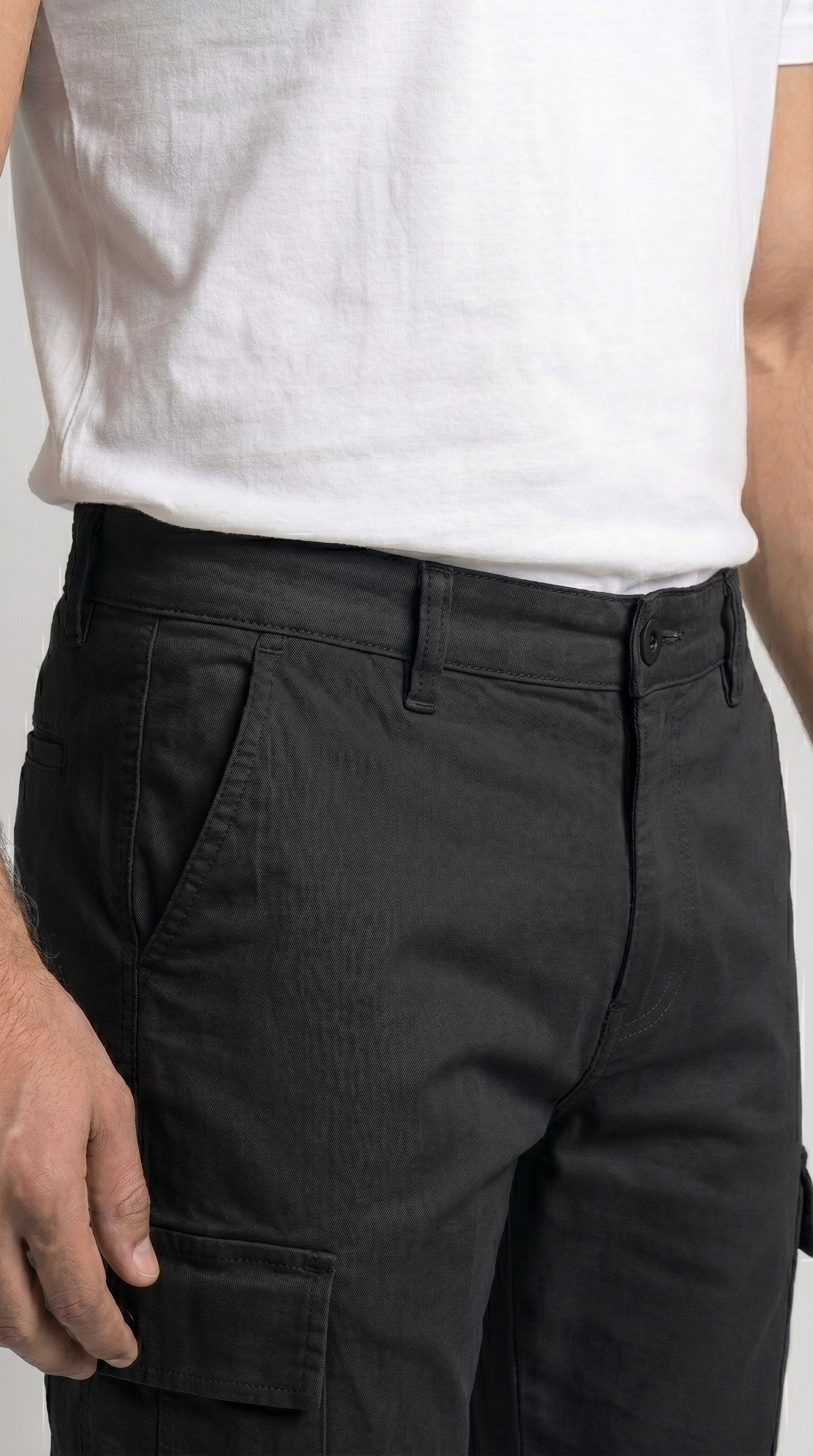 Black Straight Fit Cargo Pants for Men in Pakistan | AT7X
