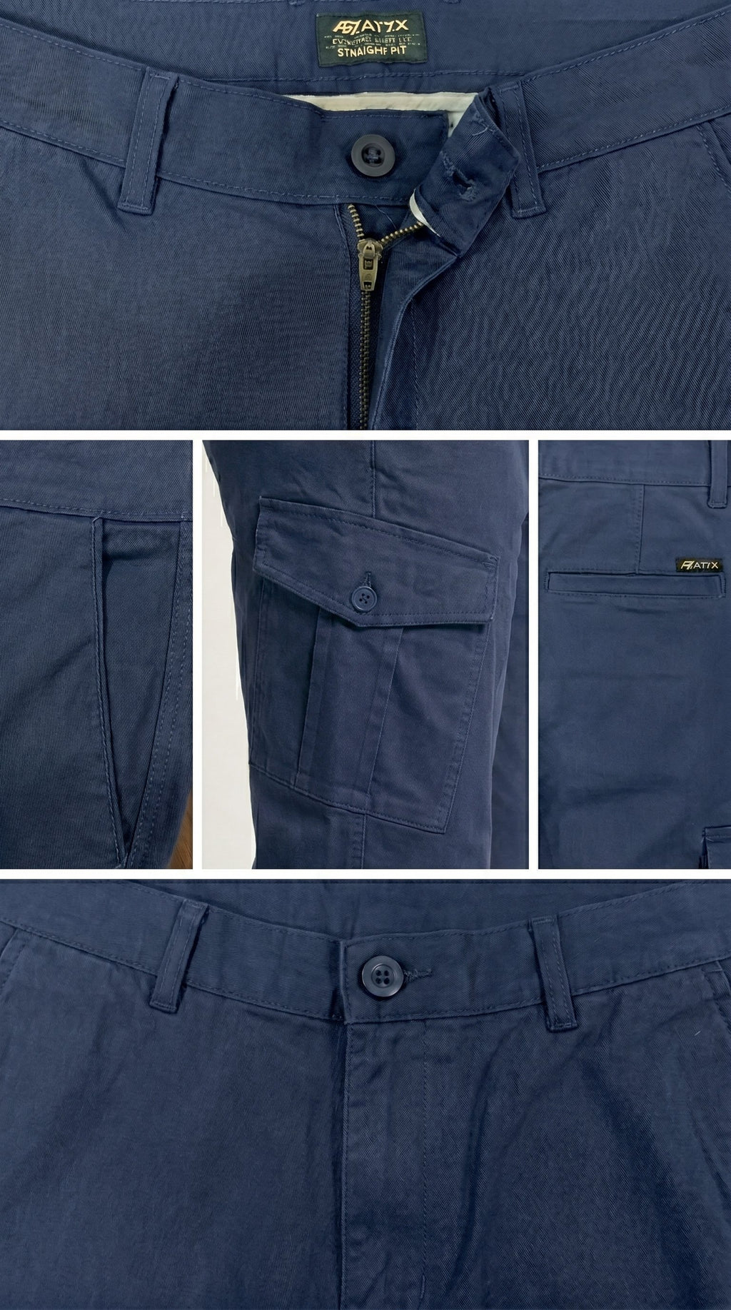 Blue Loose Fit Cargo Pants for Men in Pakistan | AT7X