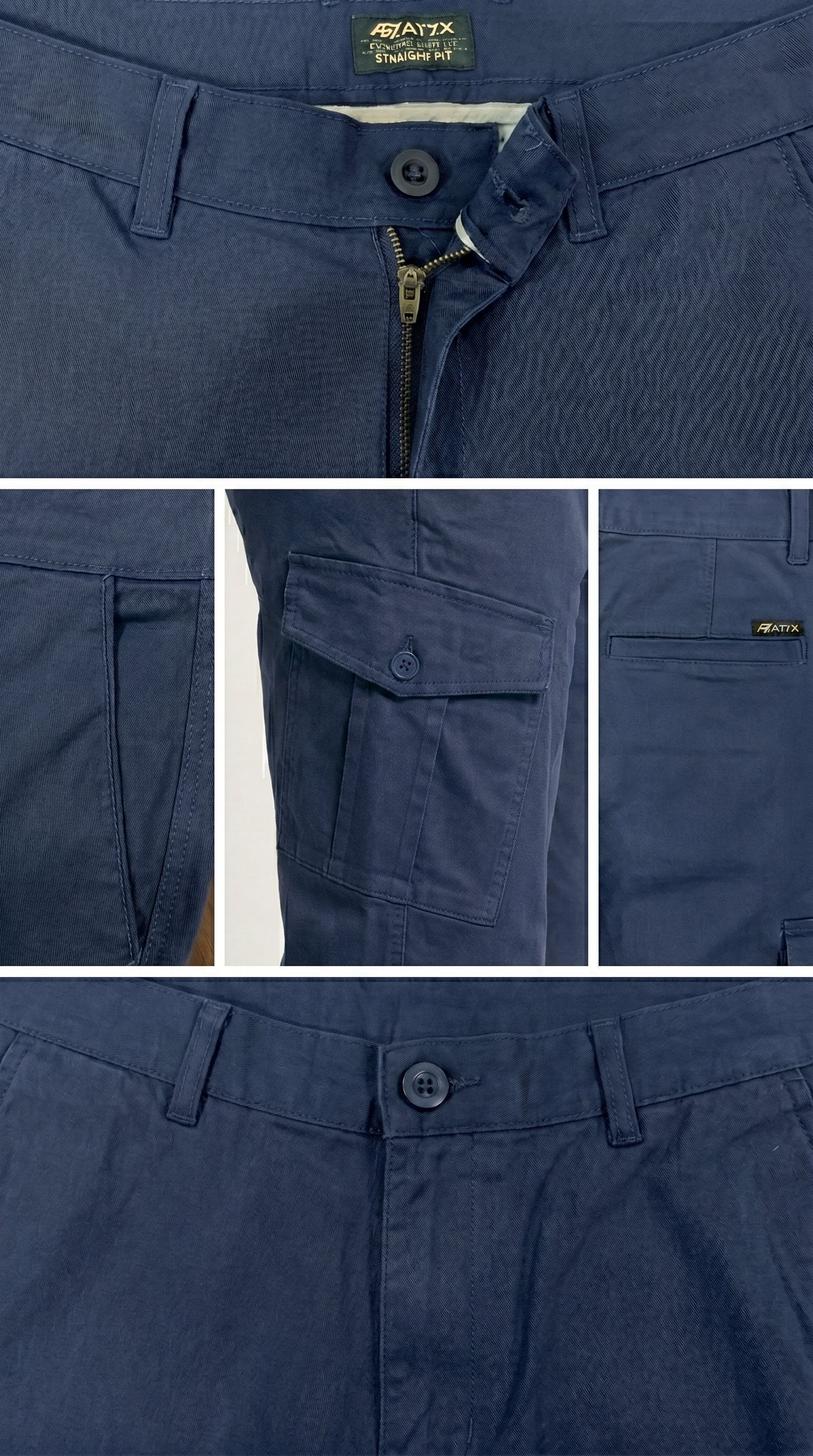 Blue Loose Fit Cargo Pants for Men in Pakistan | AT7X