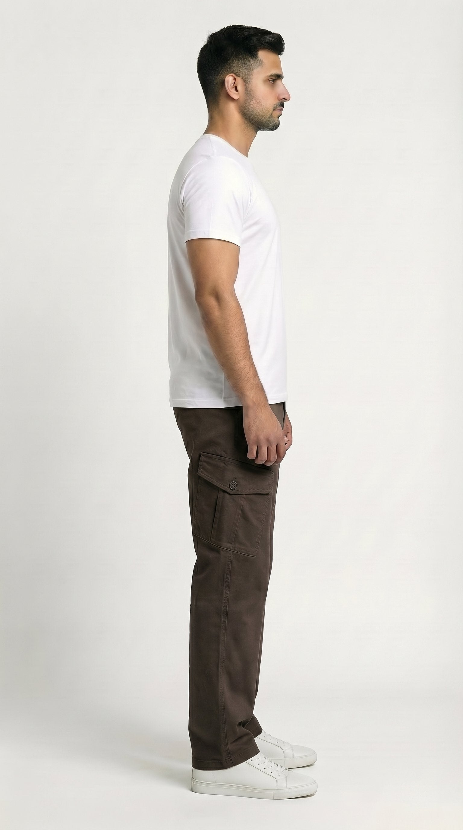 Choclate Brown Loose Fit Cargo Pants for Men in Pakistan | AT7X