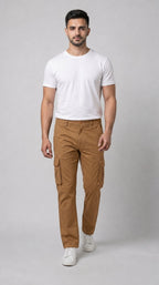 Camel Straight Fit Cargo Pants for Men in Pakistan | AT7X
