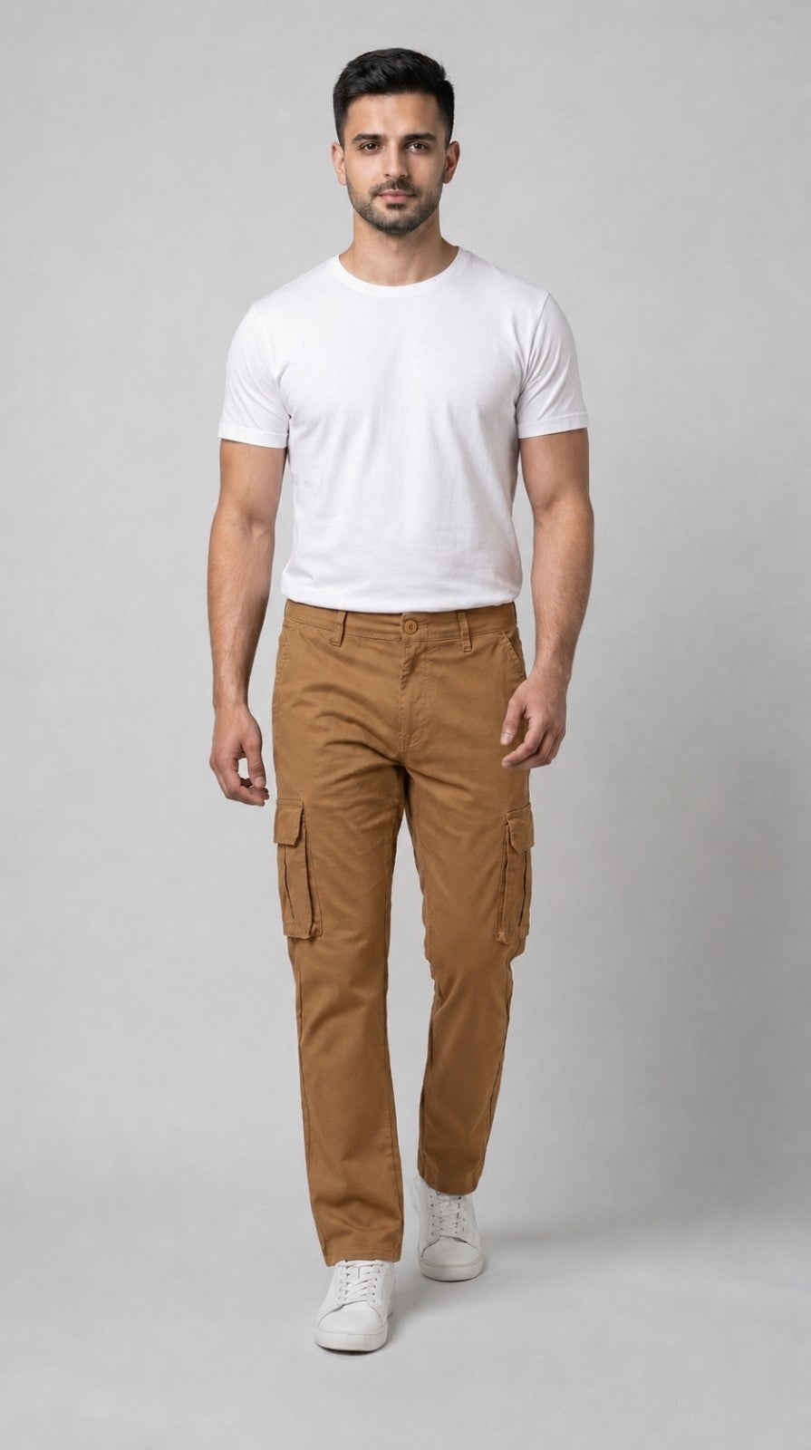 Camel Straight Fit Cargo Pants for Men in Pakistan | AT7X