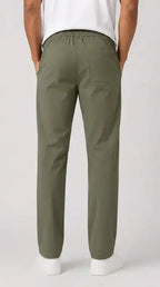 Olive Green Slim Fit Plain Trouser for Men | Made in Lahore