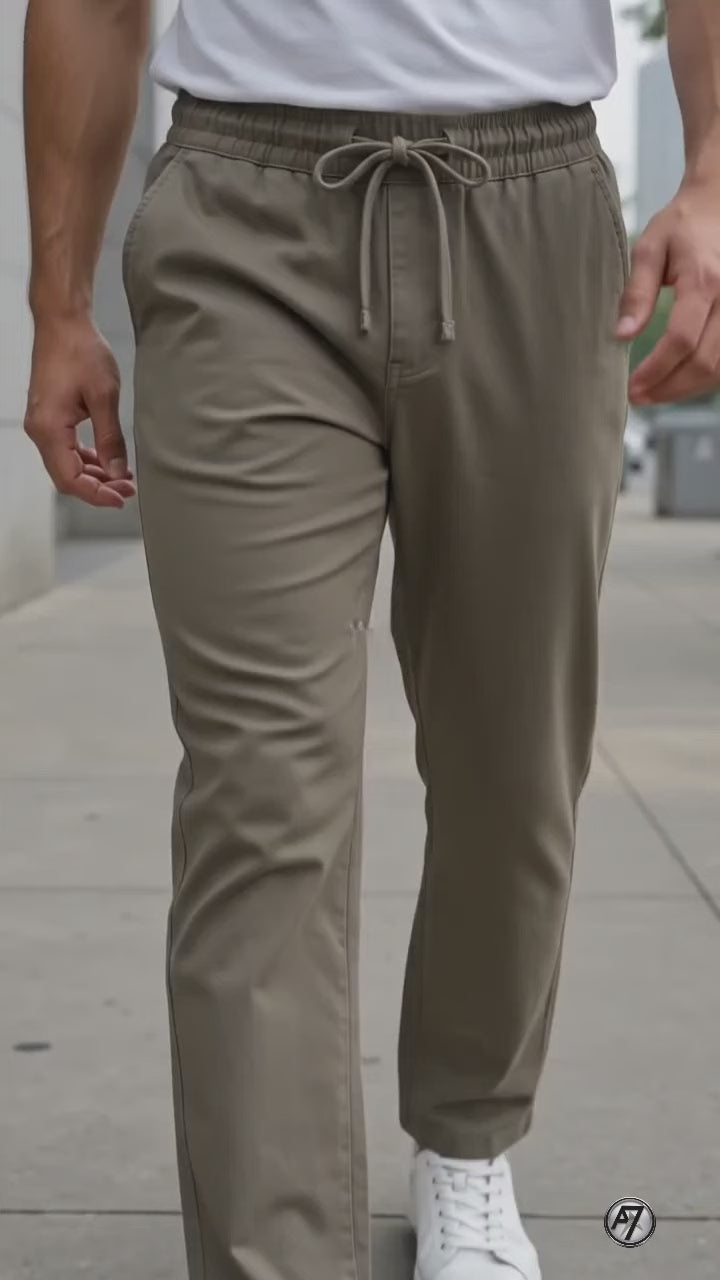 AT7X Stone Grey Slim Fit Plain Trouser for Men | Made in Lahore