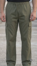 Olive Green Loose Fit Cargo Trouser for Men in Pakistan | AT7X