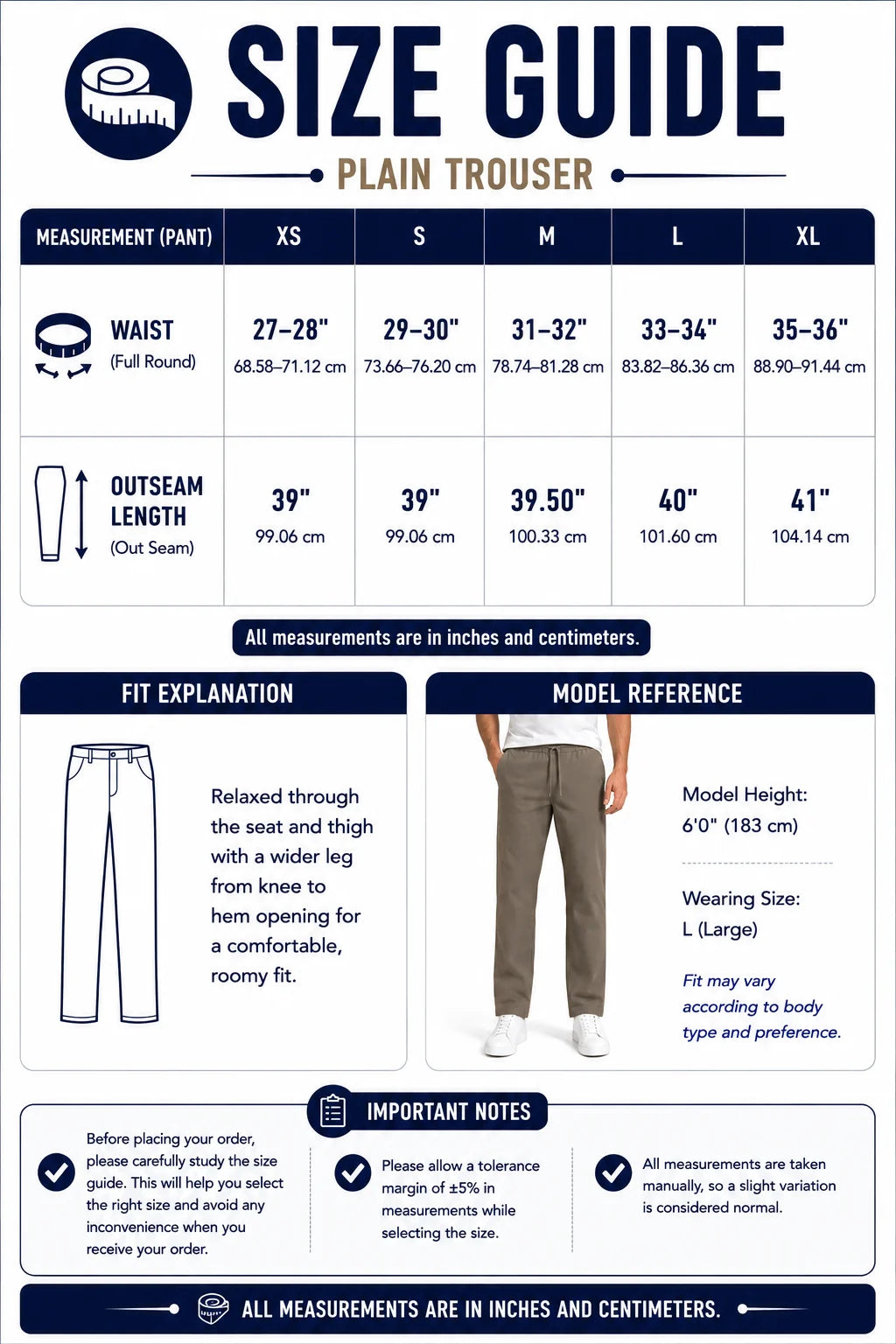 Size Guide Chart
